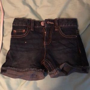 dark blue jean shorts